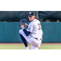 Charleston RiverDogs' Trevor Harrison in action