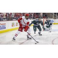 Left wing Carson Bantle with the University of Wisconsin