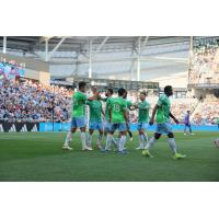 Seattle Sounders FC celebrate win