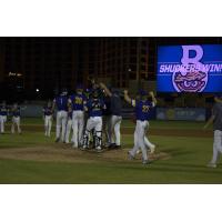 Biloxi Shuckers celebrate a playoff berth