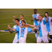 Chattanooga Football Club reacts after a goal