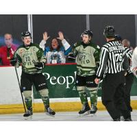 Wenatchee Wild's Evan Friesen and Luka Shcherbyna on game night