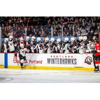 Vancouver Giants centre Adam Titlbach along the bench