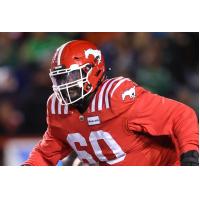 Calgary Stampeders offensive lineman D'Antne Demery